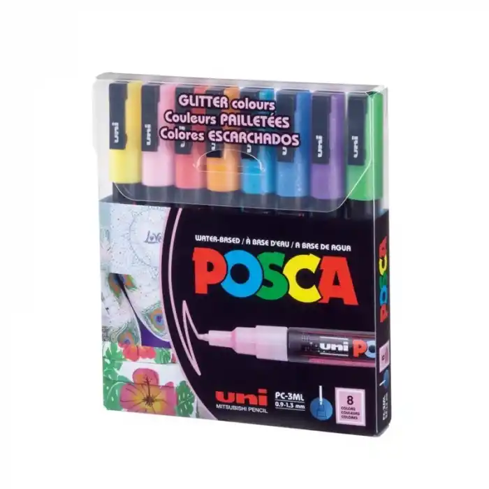 Uni-ball Pc-3ml/8c Gc Set Simli 8 Li Posca Su Bazlı Marker