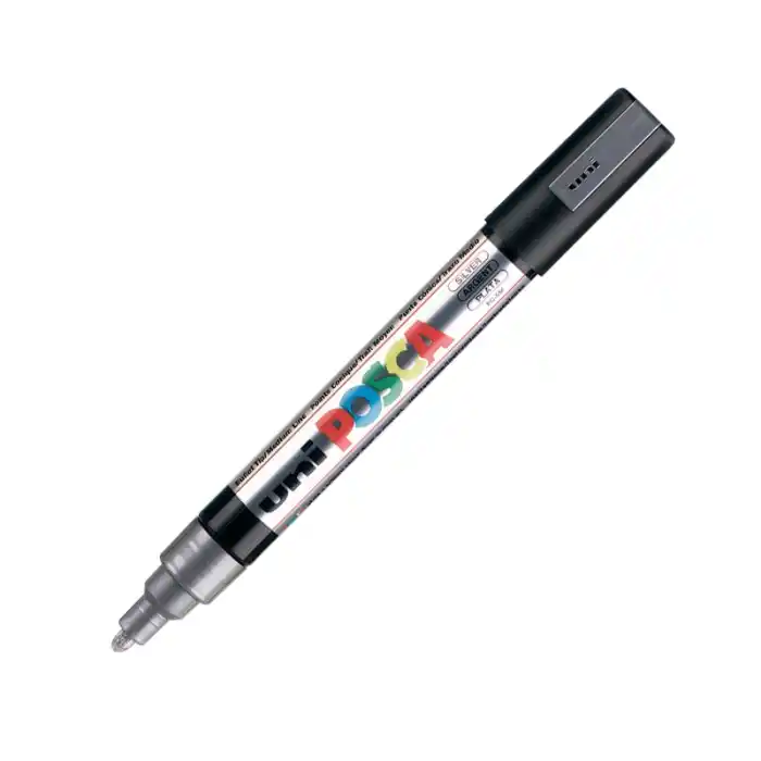 Uni-ball Pc-5m-posca Su Bazlı Marker Gümüş 1.8