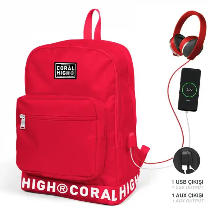 Yaygan 24103 Coral Hıgh Sırt Çantası Usb+aux