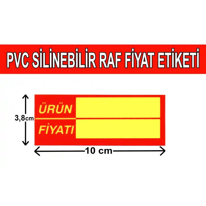 Yazılıp-Silinebilir PVC Market Raf Önü Fiyat Etiketi 50li Paket 3,8 x 10 cm