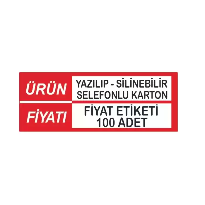 Yazılıp-Silinebilir Selefonlu Karton Raf Profil İçi Fiyat Etiketi 4x10 cm 100 Adet