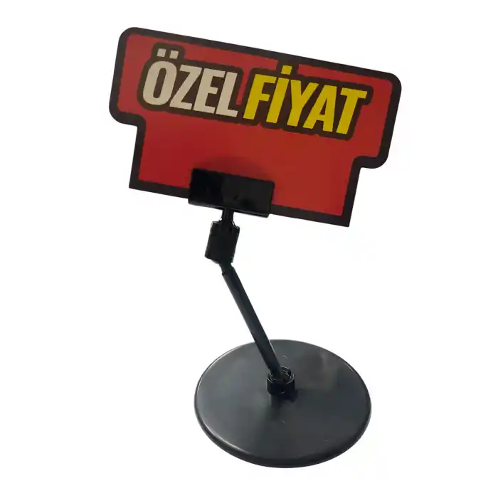 Yuvarlak Ayaklı Etiket Tutucu Siyah Yuvarlak Ayaklı Etiketlik 10 Adet