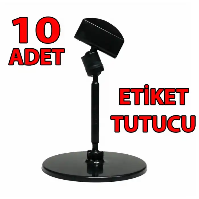 Yuvarlak Ayaklı Etiket Tutucu Siyah Yuvarlak Ayaklı Etiketlik 10 Adet