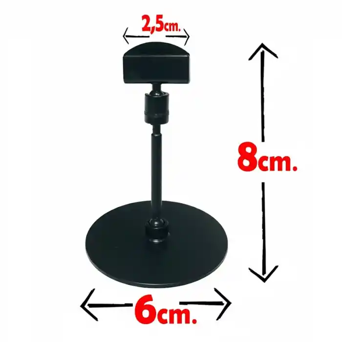 Yuvarlak Ayaklı Etiket Tutucu Siyah Yuvarlak Ayaklı Etiketlik 10 Adet