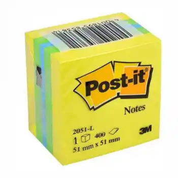 3M 2051-L 52X52 MİNİ KÜP POST-İT SARI TON 400 YP