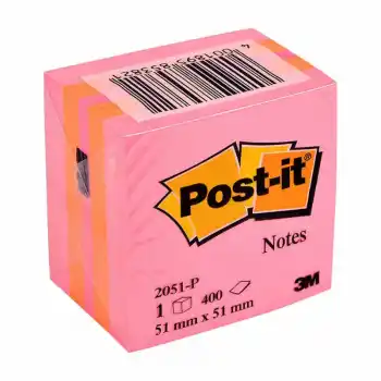 3M 2051-P 52X52 MİNİ KÜP POST-İT PEMBE 400 YP