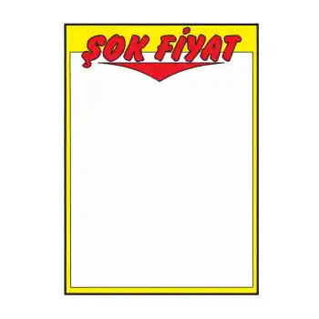 Market Kuşe Kağıt Şok Fiyat Baskılı Afiş 32x45cm 50 Adet