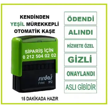 YEŞİL MÜREKKEPLİ OTOMATİK KAŞE