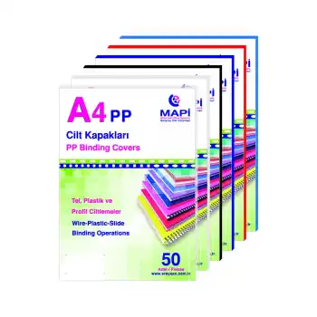MAPİ A4 PP MAVİ OPAK CİLT KAPAĞI KUM DESEN 350 MİC.50 Lİ 2042404