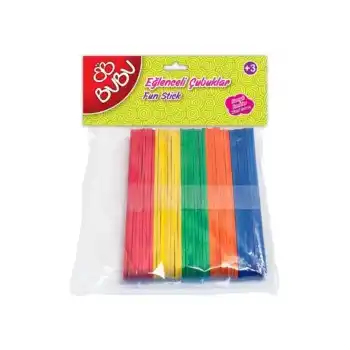 BU-BU HS0016 EĞLENCELİ ÇUBUKLAR RENKLİ 11,5X1 CM 40 LI KISA