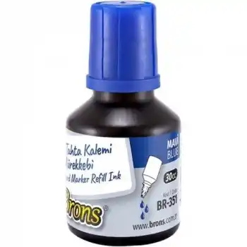 BRONS PERMANENT MARKER MÜREKKEBİ MAVİ 30 CC BR-9101