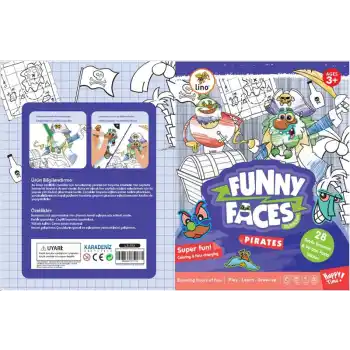 LINO LS-703 FUNNY FACES STİCKERLI BOYAMA KİTABI KORSANLAR
