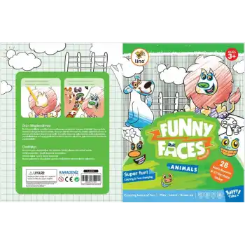LINO LS-701 FUNNY FACES STİCKERLI BOYAMA KİTABI HAYVANLAR