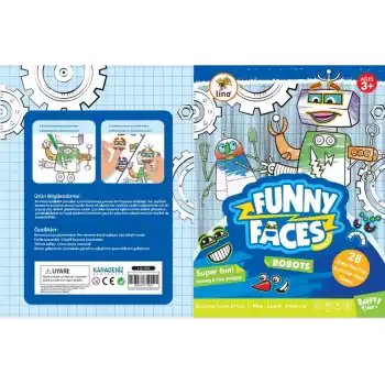LINO LS-700 FUNNY FACES STİCKERLI BOYAMA KİTABI ROBOTLAR