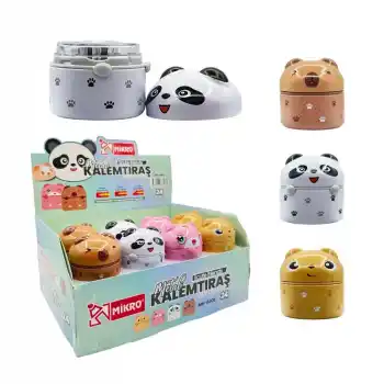 MİKRO MK-6405 CUTE FRIENDS ÇİFTLİ METAL KALEMTRAŞ