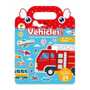 LINO TEKRAR KULLANILABİLİR İLK STİCKER KİTABIM VEHICLES LS-501
