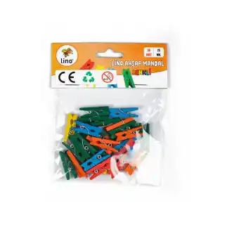 LINO RBZ-039 AHŞAP MANDAL RENKLİ 25 MM