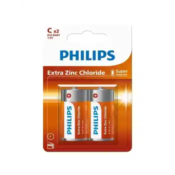 PHILIPS PH-R14L2B/10 ORTA BOY ÇİNKO PİL 2 Lİ
