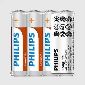 PHILIPS R03L4F/10 LONGLIFE ÇİNKO AAA İNCE PİL 4 LÜ