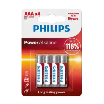 PHILIPS LR03P4B/10 POWER ALKALİNE AAA İNCE PİL 4 LÜ