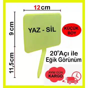 Açılı Saplamalı Etiket Küçük Boy 10 Ad.Fosforlu Sarı