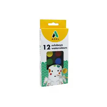 Adel 12 Renk Küçük Boy Sulu Boya 24mm 933001