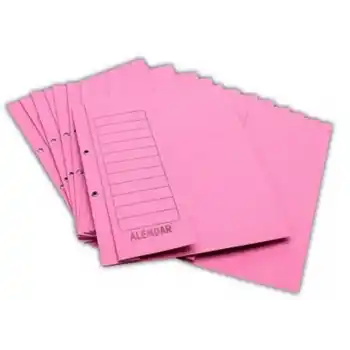 Alemdar Pembe Telli Yarım Kapaklı Lüks Karton Dosya