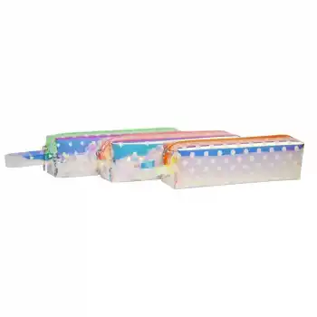 B&D BD-KCS023 ŞEFFAF KALP/YILDIZ/PUANTİYE  KALEM ÇANTASI