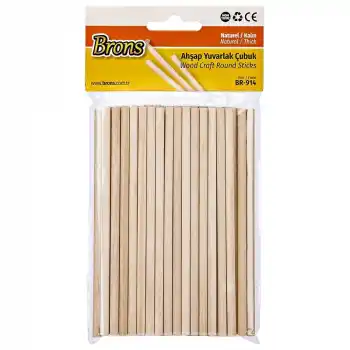 BRONS AHŞAP KALIN YUVARLAK ÇUBUK NATUREL BR-914