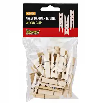 Brons Ahşap Mandal Naturel Küçük Br-906