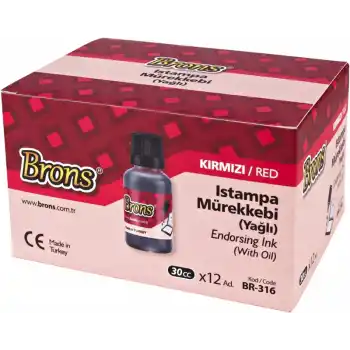 BRONS ISTAMPA MÜREKKEBİ KIRMIZI 30 CC BR-316