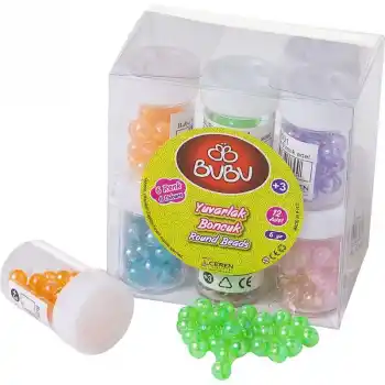 BU-BU 6 RENK 12 MM YUVARLAK BONCUK 12 Lİ BN0002