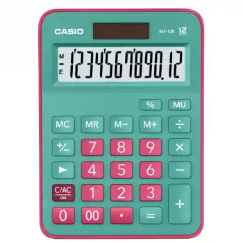 CASIO MX-12 B RENKLİ HESAP MAKİNESİ 12 HANE