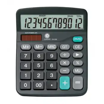 COCKPIT CK-232 KÜÇÜK BOY 12 HANE HESAP MAKİNASI