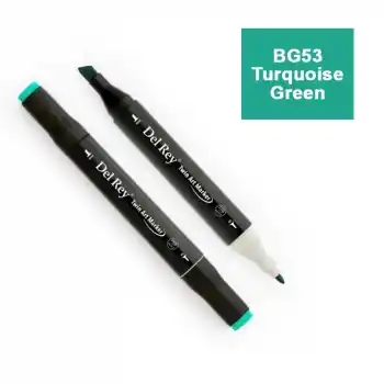 DEL REY TWIN MARKER BG53 TURQUOİSE GREEN ÇİFT UÇLU GRAFİK KALEMİ MN-DR053