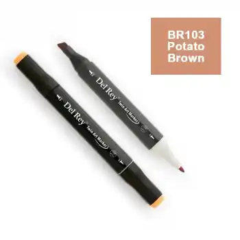 DEL REY TWIN MARKER BR103 POTATO BROWN ÇİFT UÇLU GRAFİK KALEMİ MN-DR103
