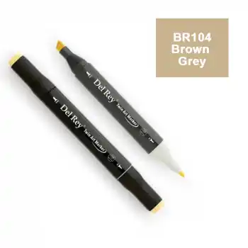 DEL REY TWIN MARKER BR104 BROWN GREY ÇİFT UÇLU GRAFİK KALEMİ MN-DR104