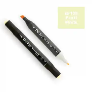 Del Rey Twın Marker Br109 Pearl White Çift Uçlu Grafik Kalemi Mn-dr109