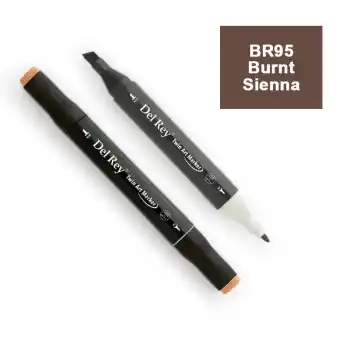 DEL REY TWIN MARKER BR95 BURNT SİENNA ÇİFT UÇLU GRAFİK KALEMİ MN-DR095