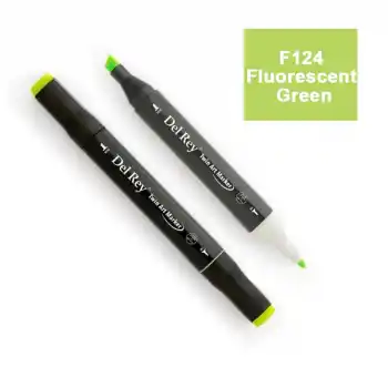Del Rey Twın Marker F124 Fluorescent Green Çift Uçlu Grafik Kalemi Mn-dr124