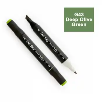 DEL REY TWIN MARKER G43 DEEP OLİVE GREEN ÇİFT UÇLU GRAFİK KALEMİ MN-DR043