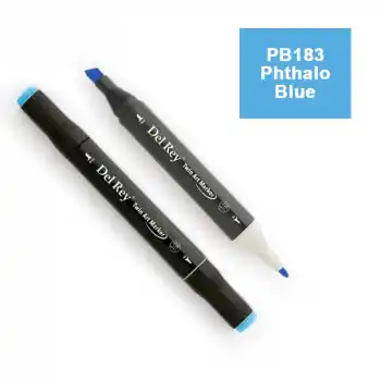 DEL REY TWIN MARKER PB183 PHTHALO BLUE ÇİFT UÇLU GRAFİK KALEMİ MN-DR183