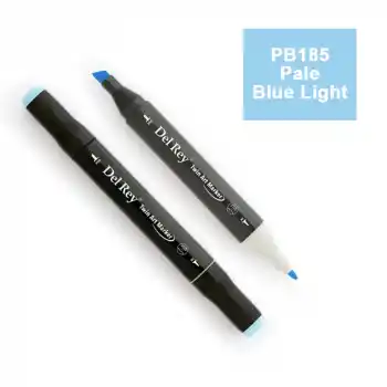 DEL REY TWIN MARKER PB185 PALE  BLUE LİGHT ÇİFT UÇLU GRAFİK KALEMİ MN-DR185