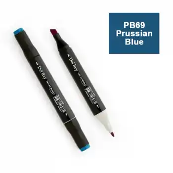 DEL REY TWIN MARKER PB69 PRUSSİAN BLUE ÇİFT UÇLU GRAFİK KALEMİ MN-DR069