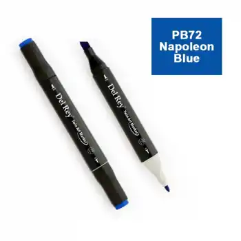 DEL REY TWIN MARKER PB72 NAPOLEON BLUE ÇİFT UÇLU GRAFİK KALEMİ MN-DR072