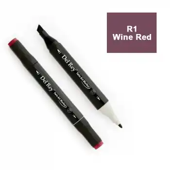 DEL REY TWIN MARKER R1 WINE RED ÇİFT UÇLU GRAFİK KALEMİ MN-DR001