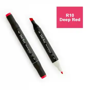 DEL REY TWIN MARKER R10 DEEP RED ÇİFT UÇLU GRAFİK KALEMİ MN-DR010