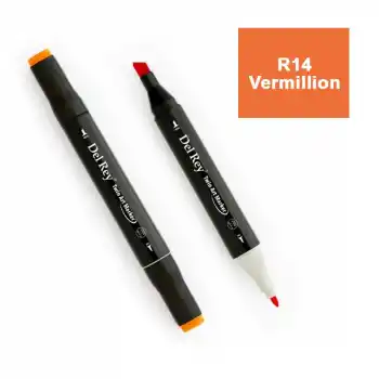 DEL REY TWIN MARKER R14 VERMİLLİON ÇİFT UÇLU GRAFİK KALEMİ MN-DR014
