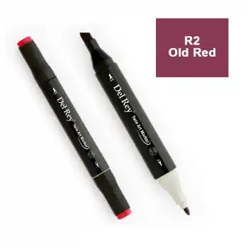 Del Rey Twın Marker R2 Old Red Çift Uçlu Grafik Kalemi Mn-dr002