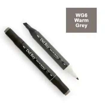 Del Rey Twın Marker Wg6 Warm Grey Çift Uçlu Grafik Kalemi Mn-drwg6
